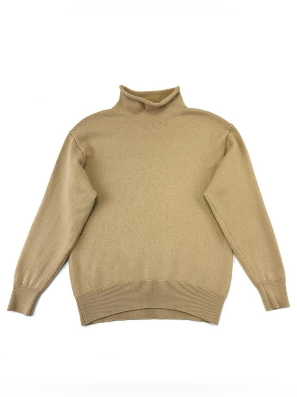 Aritzia Wilfred camel funnel neck turtleneck sweater Small Merino Wool Neutral